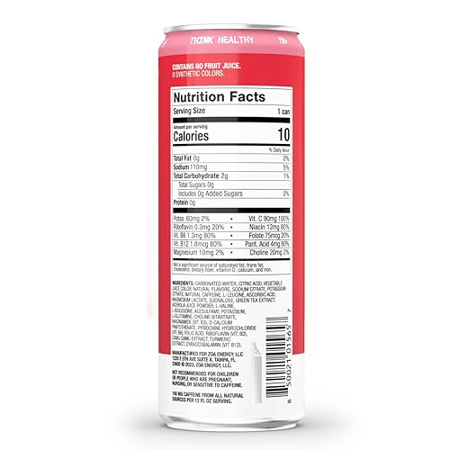 ZOA Zero Sugar Energy Drinks - Strawberry Watermelon | Healthy Energy Formula with Natural Caffeine, Daily Vitamin C, Essential B-Vitamins | Gluten-Free, Keto Friendly | 12 Ounce Cans (Pack Of 12)
