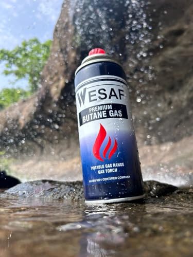 Image of Wesaf Butane Gas 4x310G | Portable High-Pressure Butane Can Liquefied Gas Canister Ideal for Refilling Lighters, Small Stoves, Flame Torches, and Welding Equipment. (Pack of 4)