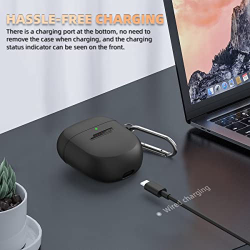 Bose Quietcomfort Earbuds Ii Case(2022), Wofro Silicone Protective Skin Cover For New Bose Quietcomfort Earbuds 2 Accessories With Carabiner (Black) #TOP4