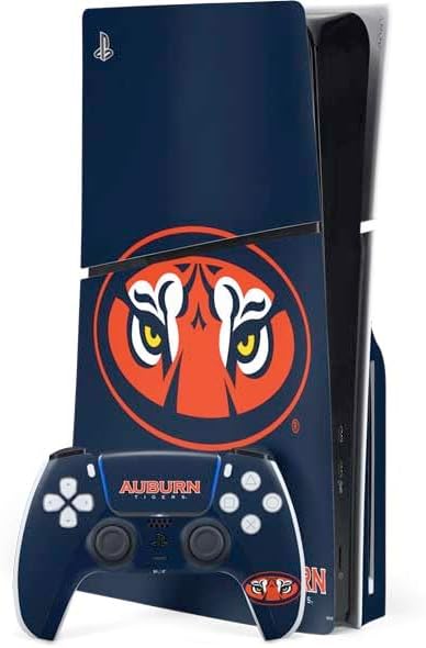 Skinit Decal Gaming Skin Compatible with PS5 Slim Disk Bundle - Officially Licensed Auburn University AU Orange Design
