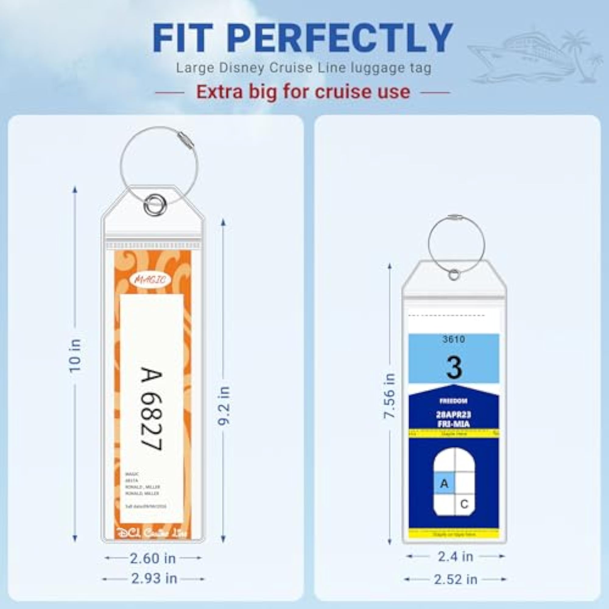 8 Pack DCL Cruise Luggage Tag Holder