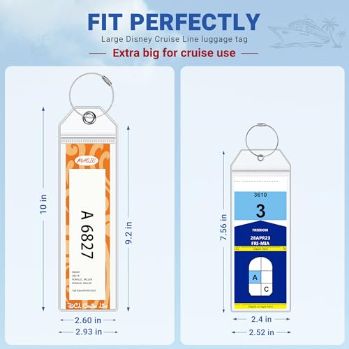 Image of 8 Pack DCL Cruise Luggage Tag Holder & Cruise Essentials for Dream, Fantasy, Magic, Wonder, Wish & Treasure 2025-2026 Cruise Must Have by SEAVILIA