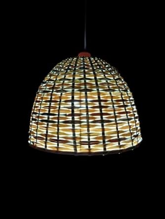 RDC Round Cane Hanging Half-Spherical Pendant Lamp Shade (10-inch)