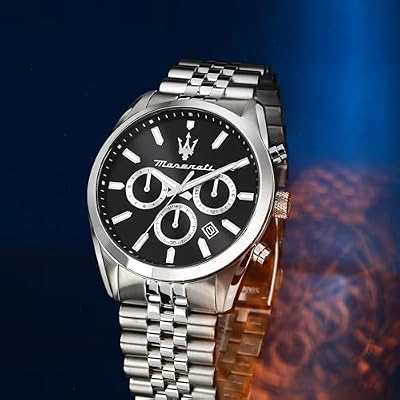 Maserati Men's Watch, Multifunction, Analog, 43mm, ATTRAZIONE Collection, Jubelee Bracelet