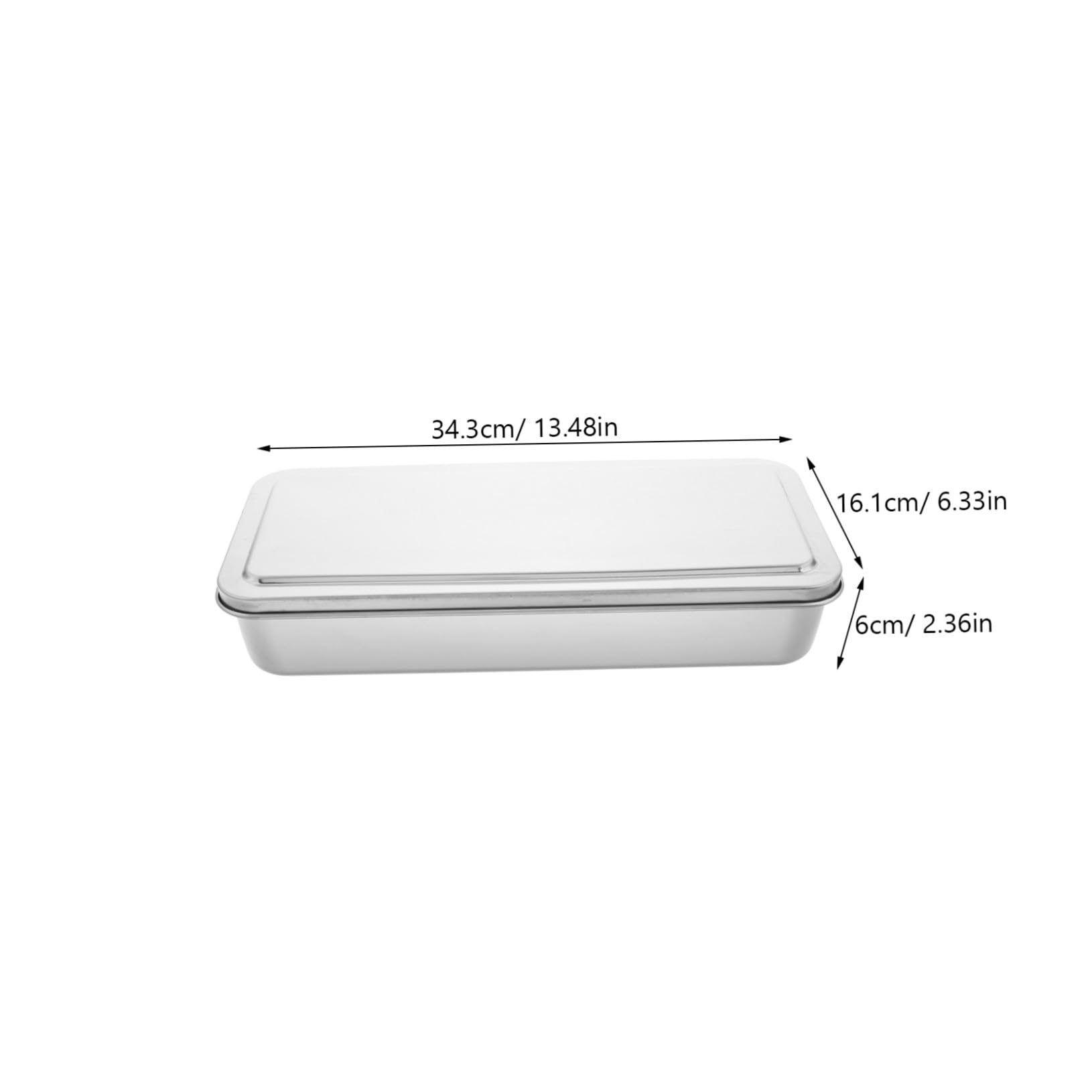 Cabilock Edelstahl Backform Rechteckig mit Deckel Langlebig und Rostfrei für Tiramisu und Käsekuchen Vielseitig zum Backen Lagern und Servieren Moderne Silberne Kuchenform