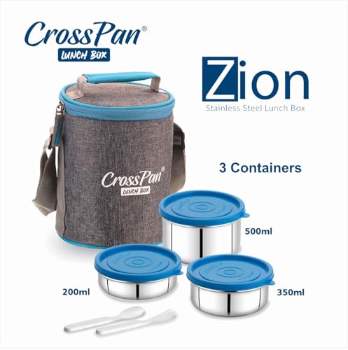 Image of Crosspan Zion Stainless Steel Lunch Box /Tiffin Box, 500 Ml