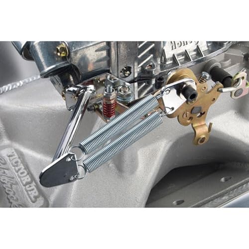JEGS Chrome Throttle Return Spring Kit | Fits Holley 2 and 4-Barrel Carburetors | Compatible With Model 2300, 2305 2-BBL Holley and 4150 and 4160 4-BBL Holley