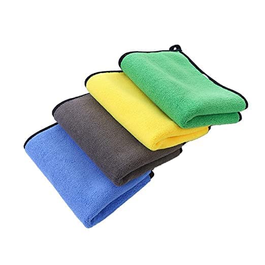 Image of RD TREND Microfiber Multipurpose Assorted Cleaning Towel 500 GSM Size-40x30 Cm |Soft, Super Absorbent, Quick Dry | Reusable Lint-Free Cloth for Car, Kitchen, Bathroom, Glass, Gym & Home (Pack of 4)