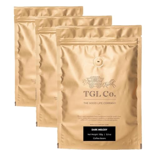 Image of TGL Co. Dark Melody - Grounded Coffee /Beans Bag(200 Gm)|Anti Oxidant|Boost Energy|No Artificial Flavour|Arabica Washed|Dark Roast|Aa Grade|Strong Arama And Flavour (Pack of 3)