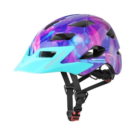 Exclusky Fahrradhelm Kinder Jungen 52-58cm, Fahrradhelm Kinder Schwarz mit Visier, Mädchen Fahrradhelm zum BMX Radfahren Geeignet (5-13 Jahre) (EViolett)
