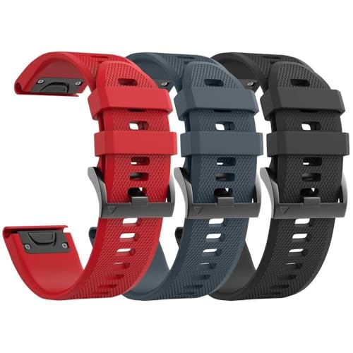 Bracelet Garmin Fenix 6 et 7 en silicone EZZON lot de 3 pour le sport et le confort au quotidien