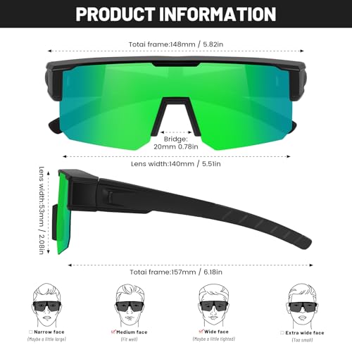 RSQQAV Polarized Fit Over Glasses Sunglasses for Men Women,UV400 Bike Wrap Around Fitover Shades Driving Fishing Cycling by RSQQAV - Used condition - Image 3