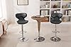 Roundhill Furniture Masaccio Cushioned Leatherette Upholstery Airlift Swivel Barstool, Set of 2, Grey #5