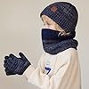 MAZELIKEHOOD 3 Pièces Bonnet Gants Écharpe Garçon Ensemble Chaud Hiver pour Enfants Trico Doux Accessoires Nécessaire Extérieur Sport
