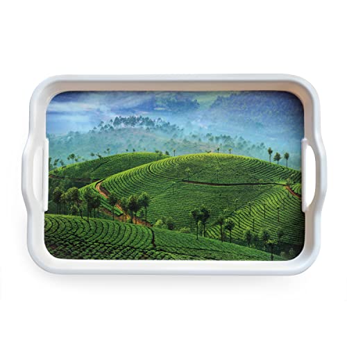 Image of SUPERWARE | Food Grade Melamine | Serving Tray Set - Handy Tray Munnar (2 nos.) | Serveware, Tableware, Stain Free, Glazed Finish