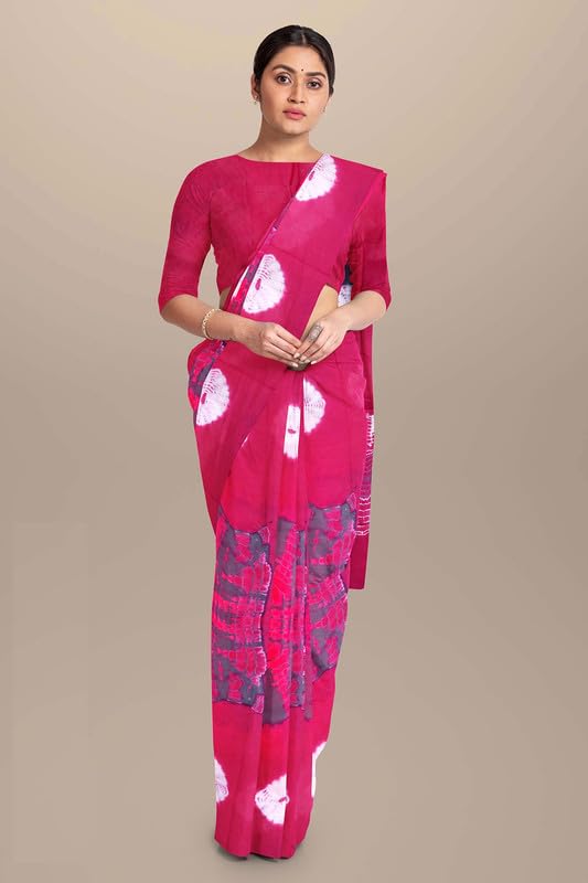 Image of SURAJ INTERNATIONAL Printed Cotton Saree For Women With Blouse Piece | Ideal For Everyday And Office Wear