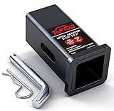 TOPTOW 64028S Trailer Hitch Adapter 2-1/2' to 2' Hitch Reducer Sleeve Carbon Steel, Upgraded, 5/8 inch Pin & Clip Included