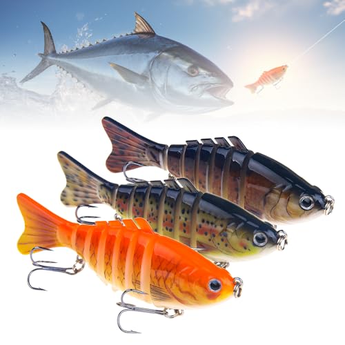 Robotic Fishing Lure 2026 New 3D Bionic Swimming Bait for Freshwater Saltwater Fishing Lures for Walleye Trout Bass Easy Use for Beginners Pros (Set A)