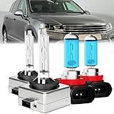 DMEPUGI Compatible with Volkswagen Touareg 2015-2017 Headlight Bulbs,D3S High Low Beam Xenon HID bulbs+H11 Fog Lights,35W Xenon Headlamp,350% Brightness,6000K White,2 Pack