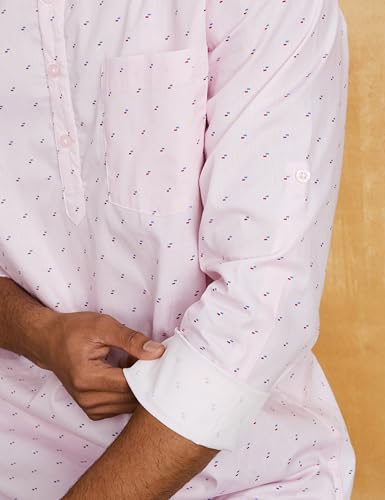 Image of Amazon Brand - Symbol Men's Cotton Printed Short Kurta (Regular Fit)