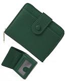 [ブランポム] 二つ折り財布 フラップ付き ミニ財布 レディース コンパクト 小さい 薄い bp-1092 グリーン