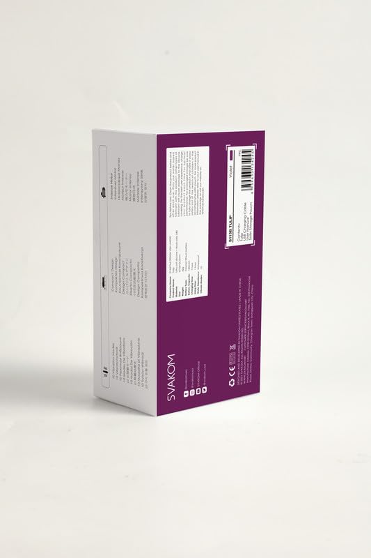 Back of the SVAKOM B.V. Full Body Electric Massager retail box, showing product information and certifications