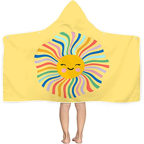 Kids-Sun-Hooded-Beach-Towel-Cute-Smiling-Face-Sun-Printed-Large-Microfiber-Beach-Bath-Towel-with-Hood-for-Girls-50x30-Soft-Absorbent-Quick-Dry-Beach-Swim-Pool-Towel-for-Toddler-Sun 41tVTm7U12L