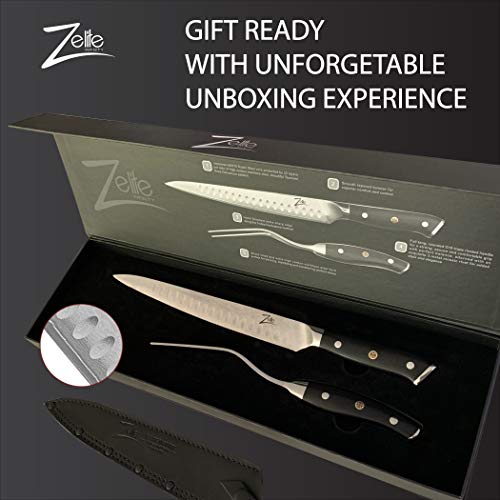 Zelite Infinity Meat Carving Knife & Carving Fork Set 10 Inch, Brisket