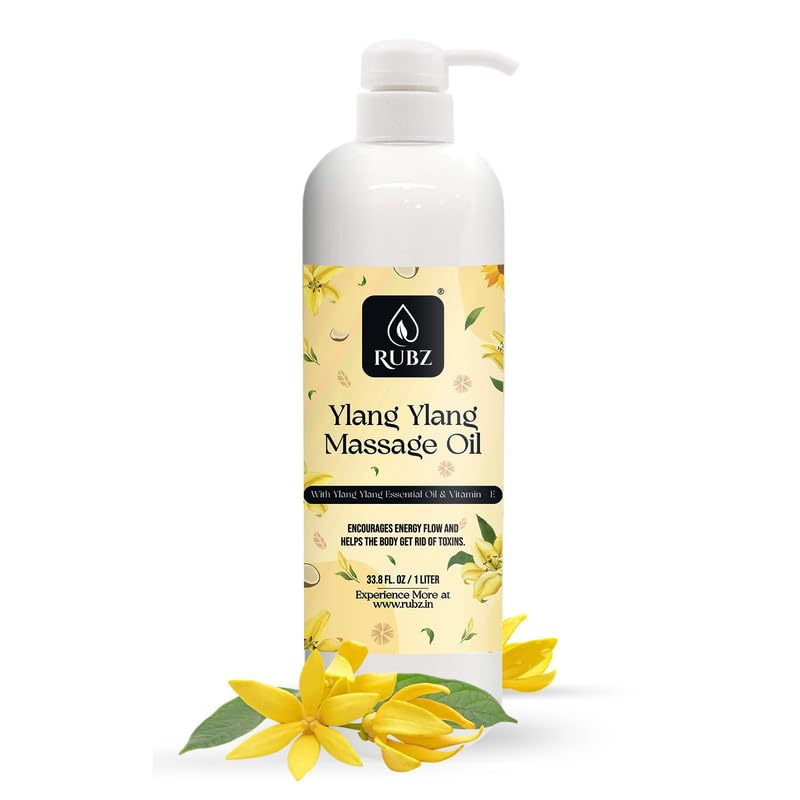 Rubz Ylang Ylang Massage Oil | Moisturizing & Nourishing Body Massage Oil for Men & Women | Best for Aromatherapy & Full Body Spa | 1 Litre (B0CJGT6QXJ) Amazon Price History, Amazon Price Tracker