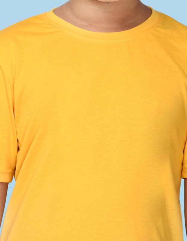 Image of Nusyl Boys Half Sleeves Solid T-Shirt for Kids | Soft Cotton Blend | Comfortable Regular Fit | Casual 2-16 Years | Multiple Colors & Pack Options