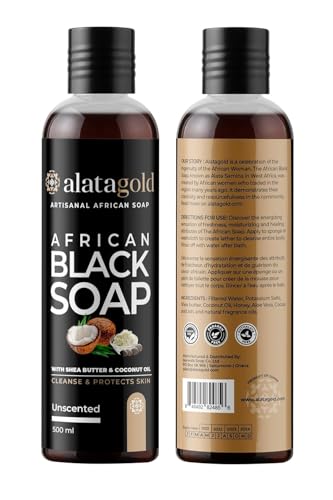 AlataGold African Black Soap Liquid Body Wash (Pack of 2)