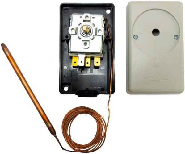 Danfoss 060H1708 UT 72 Thermostat, -22 to 85 F, Copper 10 ft Capillary tube, Auto Reset, SPDT, IP20 Enclosure