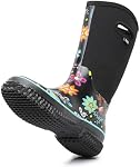 Women's Mid-Calf Waterproof Neoprene Rain Boots - Insulated Rubber Winter Boots for Ladies, Perfect for Rain Snow Mud Comfortable Garden Outdoor Boots (Multi)