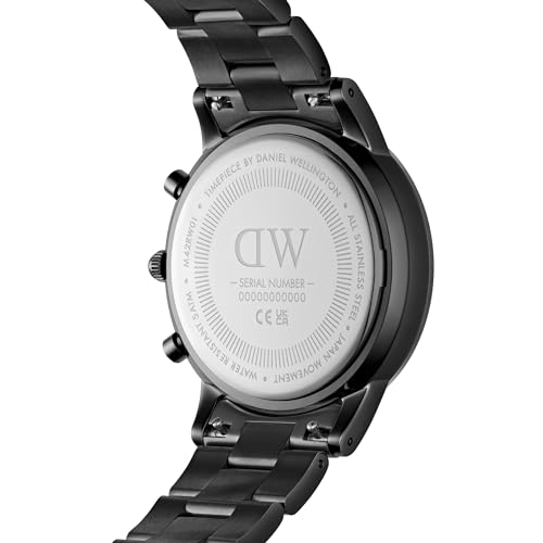 Image of Daniel Wellington Iconic Analog Watch for Man with Black Round Dial & Black Stainless Steel Bracelet Band Water Resistant Men's Wrist Watches - DW00100642K