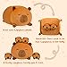 YIIQUWEN Capybara Plush, Soft Stuffed Animal Pillow Toy, Capybara Mommy with 4 Baby Plushies Family Set, Cute Birthday Gift for Kids Boys Girls Adults