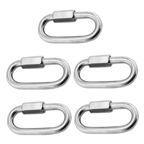 KICHOUSE 5pcs Stainless Steel Chain Connectors Threaded for High Strength Chain Linking