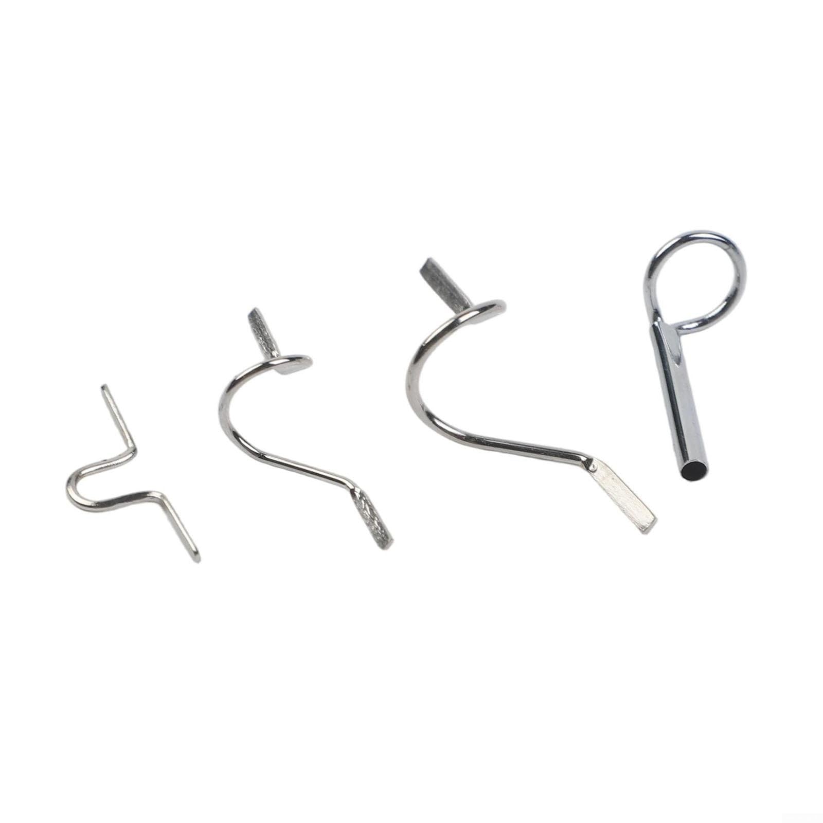 Fly Fishing Rod Guides Set,Stainless Steel Tip Top Stripper Snake Guides,Hook Keeper Repair Kit, for Fly Rod Building and Maintenance Silver 11 Pieces