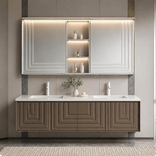 ZGNBSD 60 in Double Bathroom Vanity with Sinks - Modern