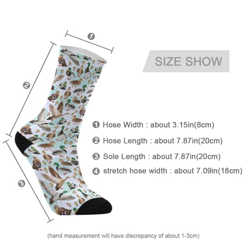 Wusikd Mallard Ducks Socks for Women and Men Wild Birds Long Socks for Athletic Running 2 6