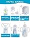 Straw Cup Conversion Kit for Dr Browns Narrow and Narrow Glass Baby Bottles,Weighted Straw Replacement Kit with Soft Straw Top and Handle, 4 Pack, 6m+