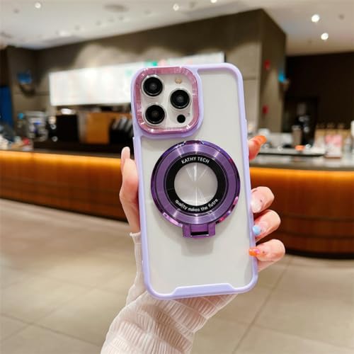 Charge sans fil et bague magnétique pour coque iPhone 12 Pro Max violette