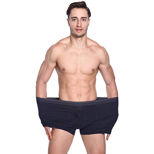 ANUFER Mens 3 Pack Cotton Stretch Boxer Shorts Underwear - S to 5XL - Open Fly/No Fly