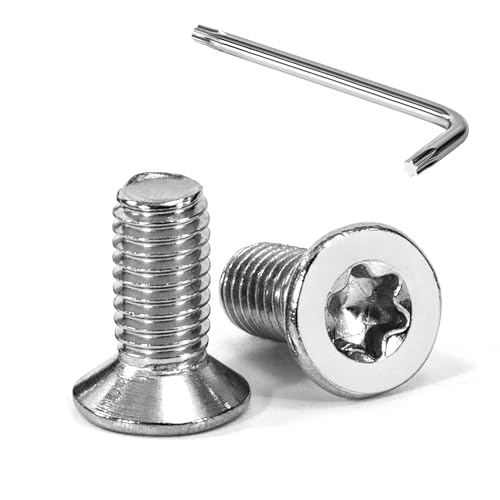 Tunejoy Viti a Testa Svasata M5 x 12 mm Vite Torx Bullone a Macchina in Acciaio Inox A2 V2A Viti a Testa Piatta con Chiavi a T25 Filettatura Completa 20 pezzi