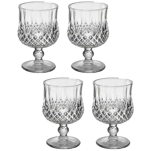 MAGICLULU 4 Pièces Verre À Vin Rouge Verres À Porto Gobelets À Vin Givrés Tasse À Whisky Verres Vintage Gobelet À Thé Glacé À Vin Givrés À Cocktails À Vin De Mariage