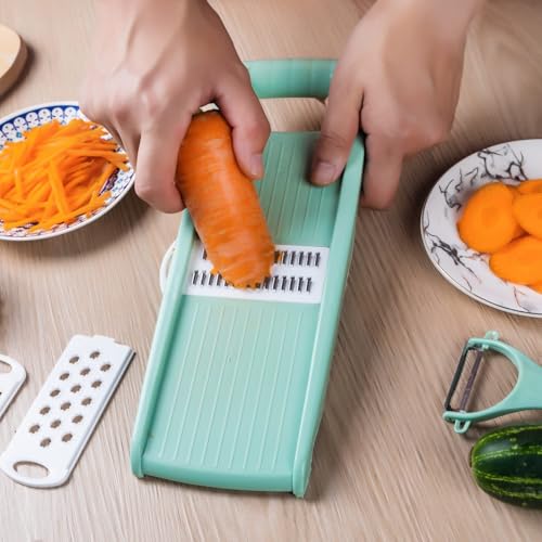 Set cortador de vegetales 6 en 1 con pelador y varias cuchillas miniatura 4
