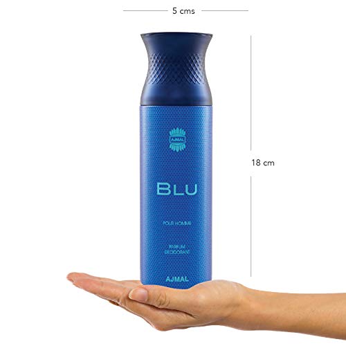 Image of Ajmal 4 Blu Deodorant Spray - For Men (200 ml, Pack of 4) + 2 Perfume Testers