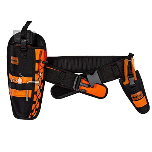 Ceinture à outils de construction robuste pour sécateur électrique, sécateur à main, pochette à outils, boucle à dégagement rapide, réglable de 78,7 cm à 106,7 cm (noir orange) Cover