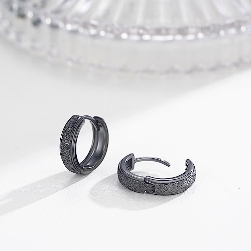 Pendientes de aro negros góticos en plata 925, el regalo de joyería ideal 2