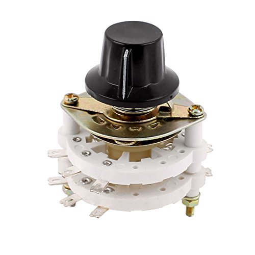 Aexit KCT 8 Outlets & Accessories Pole 2 Throw 6mm Shaft Band Channel Rotary Switch Selector Outlet Switches w Cap