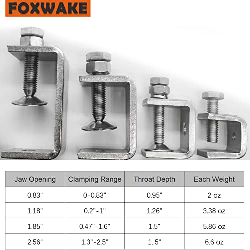 Foxwake Stainless Steel C Clamps Mini 1 Inch For Mounting thumb #7